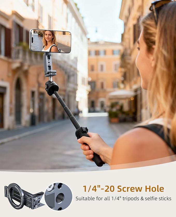 Magnetic Phone Tripod, 360°Rotating Adjustable Travel Tripod Mount, Foldable - Image 6