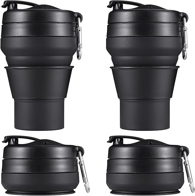 2PACK Collapsible Coffee Cup, 20 OZ 600ml Silicone Folding Camping Mug by EASYXQ