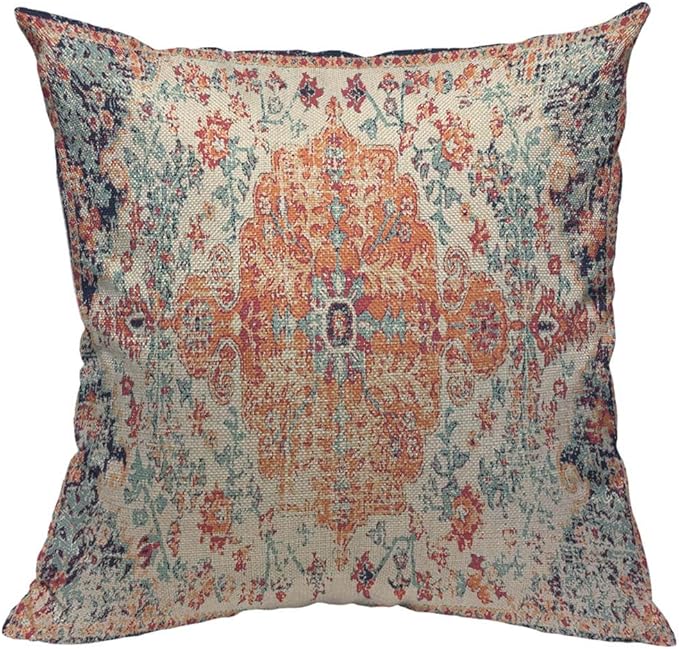 TKS MITLAN Carpet Bathmat and Rug Boho Style Pillow Covers 18x18 Inch Ethnic by TKS+MITLAN