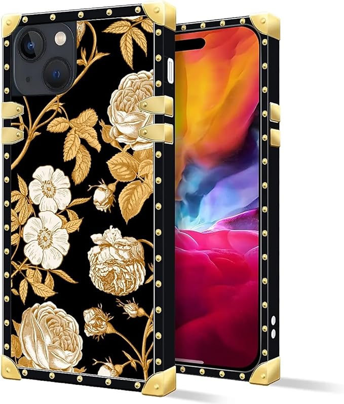 Compatible with iPhone 15 Case, Blooming Rose Golden Flower Luxury Golden - Image 2
