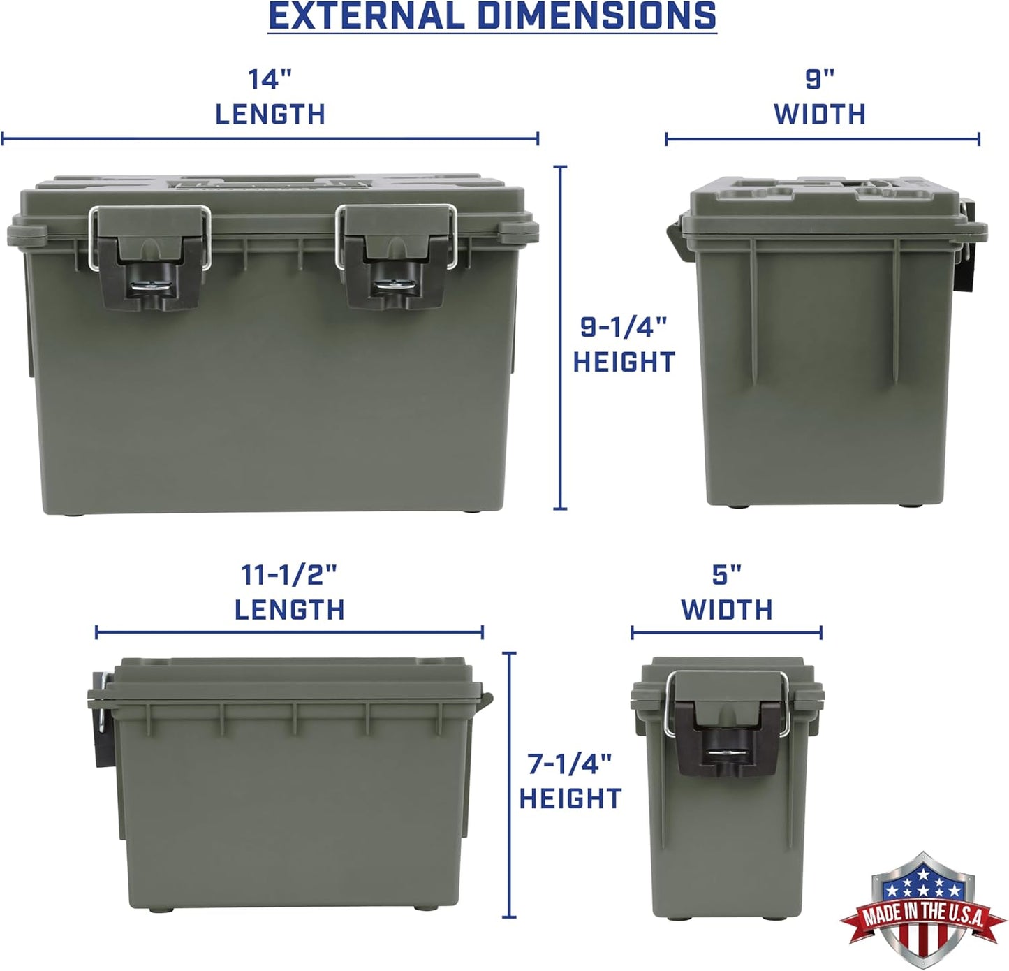 Sheffield 12713 Storage Bins With Lids, 2-Pack Stackable Storage Bins, Made in USA, Lockable and Water-Resistant Containers with Lids, Plastic Containers for Home, Classroom, and Dorm