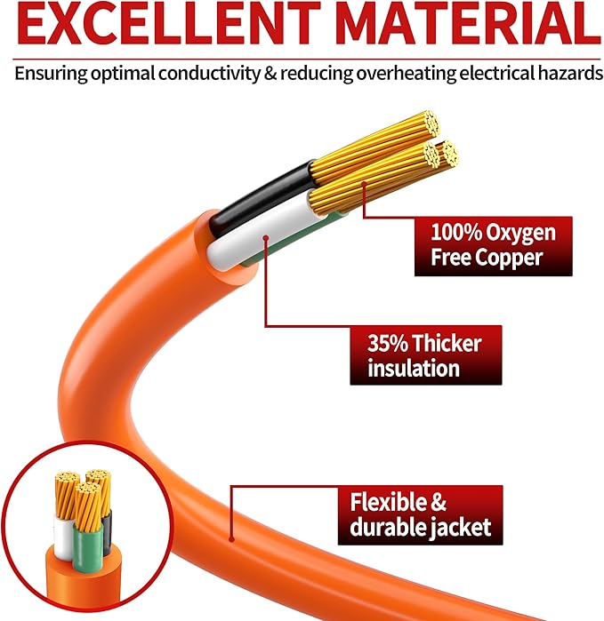 100 FT 14/3 Extension Cord Outdoor, Heavy Duty Weatherproof & Flame Retardant - Image 2