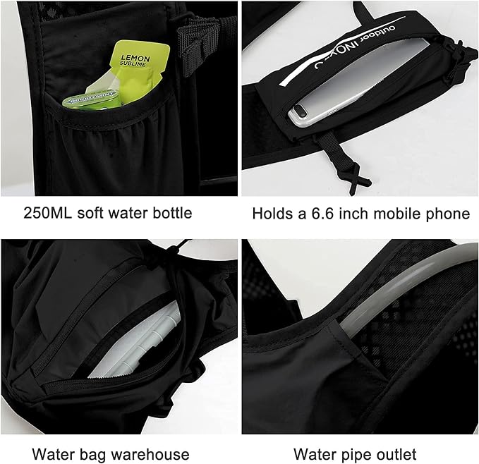 INOXTO Running Hydration Vest Backpack, Lightweight Insulated Pack - Image 4