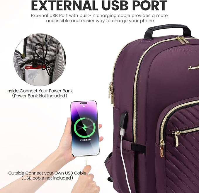 LOVEVOOK Laptop Backpack for Women 15.6 inch, Cute Womens Travel Backpack Purse - Image 5
