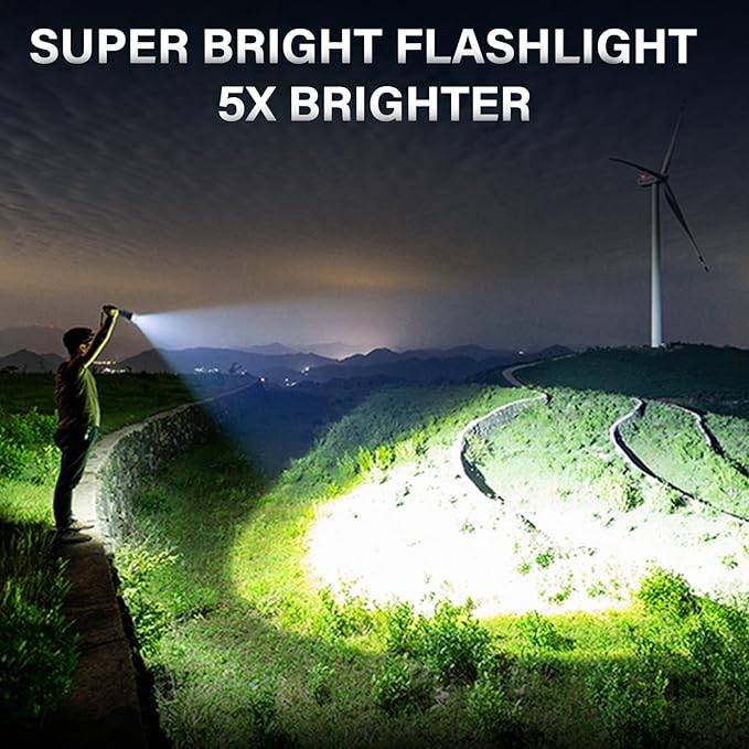 AKNEAR Rechargeable LED Flashlight 99000 High Lumens, Super Bright Flashlights - Image 4
