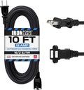 Iron Forge Cable 10 Ft Black Extension Cord, 10 Foot Extension Cord by IronForgeCable