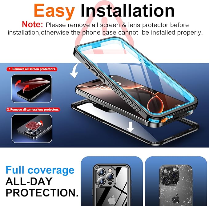 SPIDERCASE for iPhone 16 Pro Max Case Waterproof, Built-in Screen & Camera - Image 6