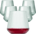 Lueumxc 40 Pack Plastic Ribbed Wine Glasses, 14Oz Origami Disposable Wine by Lueumxc