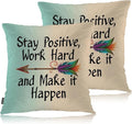 Swono Pillow Covers 18X18 Inch Set of 2 Life Quote, Throw Pillow Cases Stay by Swono