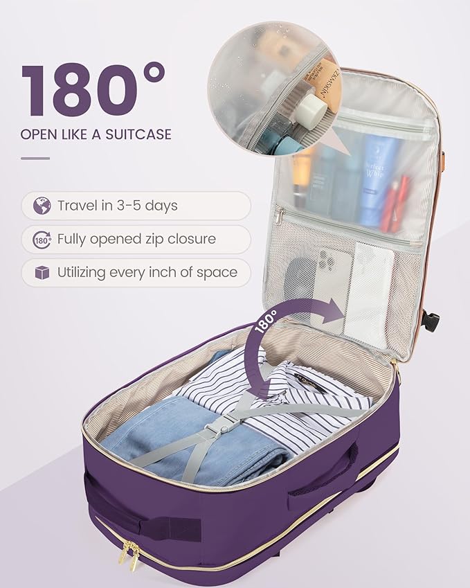 LOVEVOOK Travel Backpack for Women & Men 50L, Airline Approved Carry On - Image 2