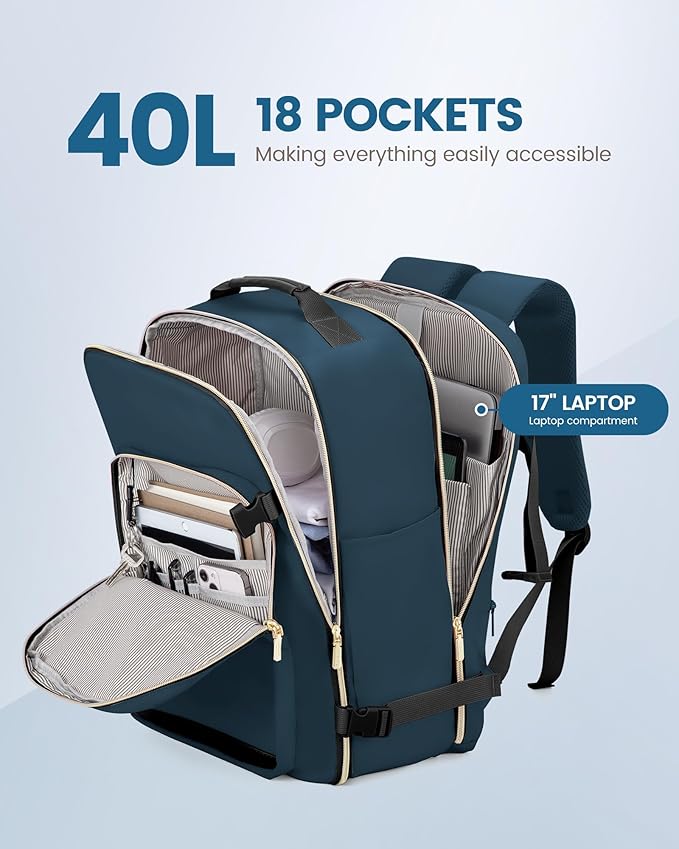 LOVEVOOK Travel Backpack for Women & Men 40L, Airline Approved Carry On - Image 3