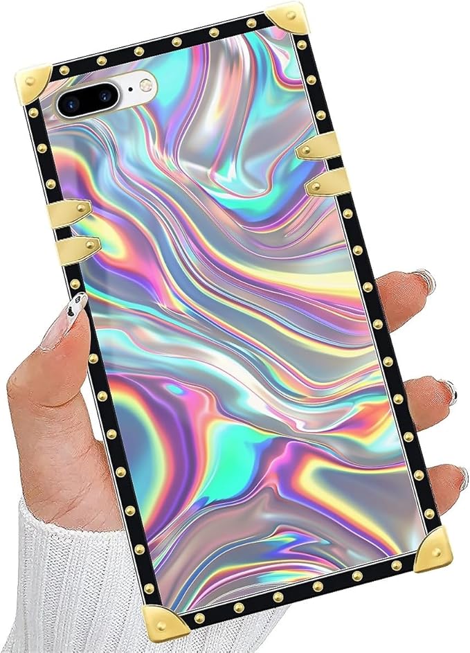 Compatible with iPhone 8 Plus 7 Plus Case, Holographic Abstract Iridescent - Image 5