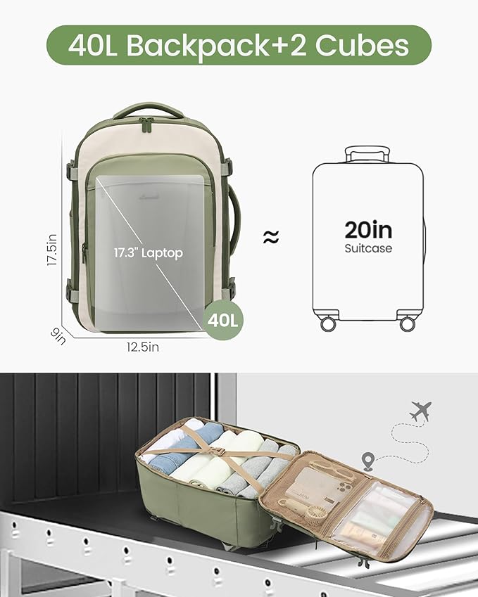 LOVEVOOK 40L Travel Backpack for Women & Men, Airline Approved Carry On Backpack - Image 7