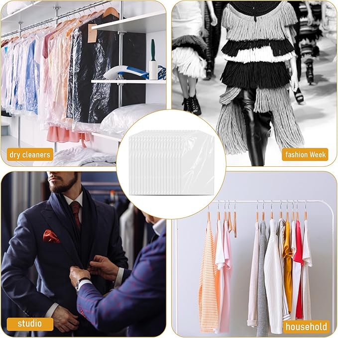 30 Pack Clear Clothes Covers 60x90 cm Plastic Garment Bags - Image 7