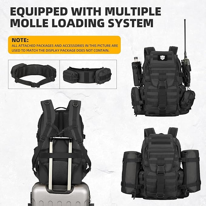 50L Military Tactical Backpack 3 Day Assault Pack Molle Daypack Hiking Backpack - Image 5