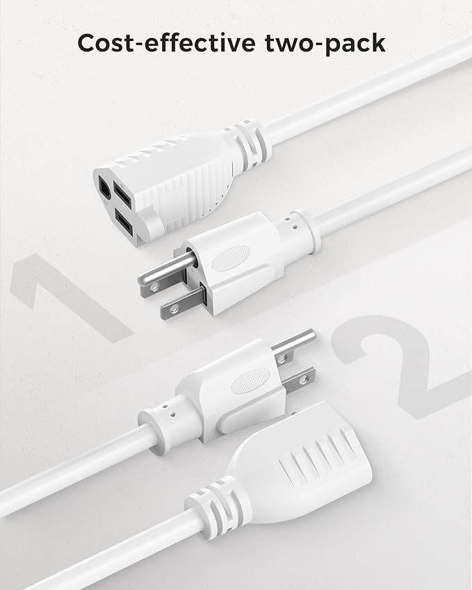 Cable Matters 2-Pack 16 AWG Heavy Duty 13A Power Extension Cord - 6ft - Image 6