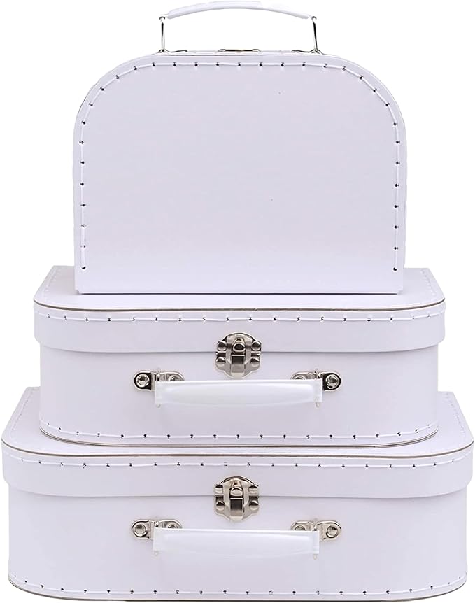 Jewelkeeper Paperboard Suitcases, Luggage Decor Storage, Vintage Decor by Jewelkeeper