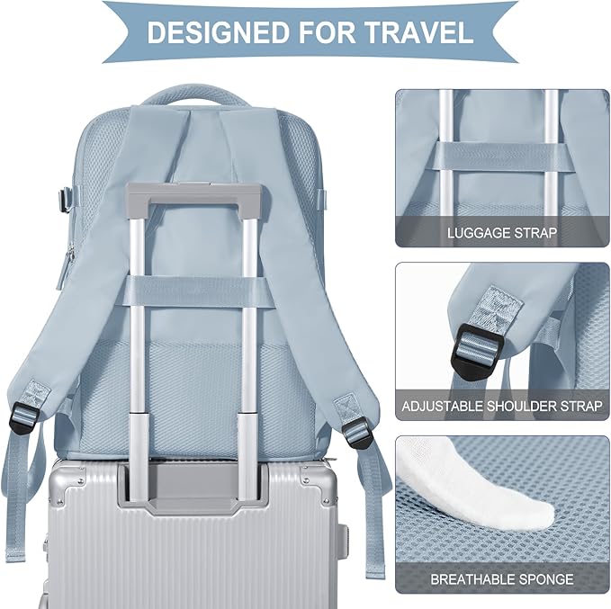coowoz Large Travel Backpack For Women Men, Carry On Backpack Flight Approved - Image 6