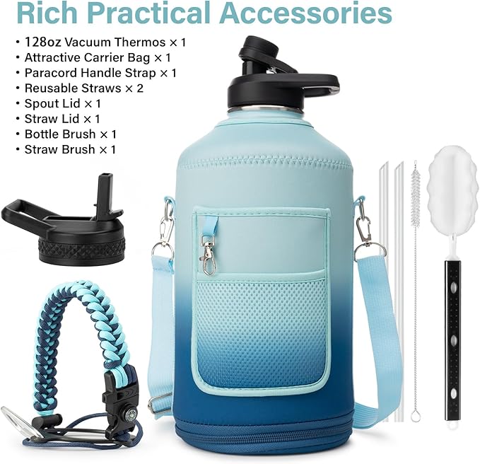 DYSANKY 1 Gallon Water Bottle Insulated | Thickened Stainless Steel Vacuum - Image 2