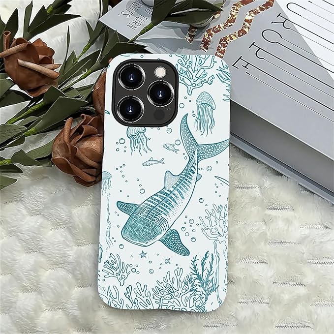 for iPhone 14 Pro Max Case, HH2 Ocean Whale Shark Hybrid 2 Layer Hard Shell - Image 4
