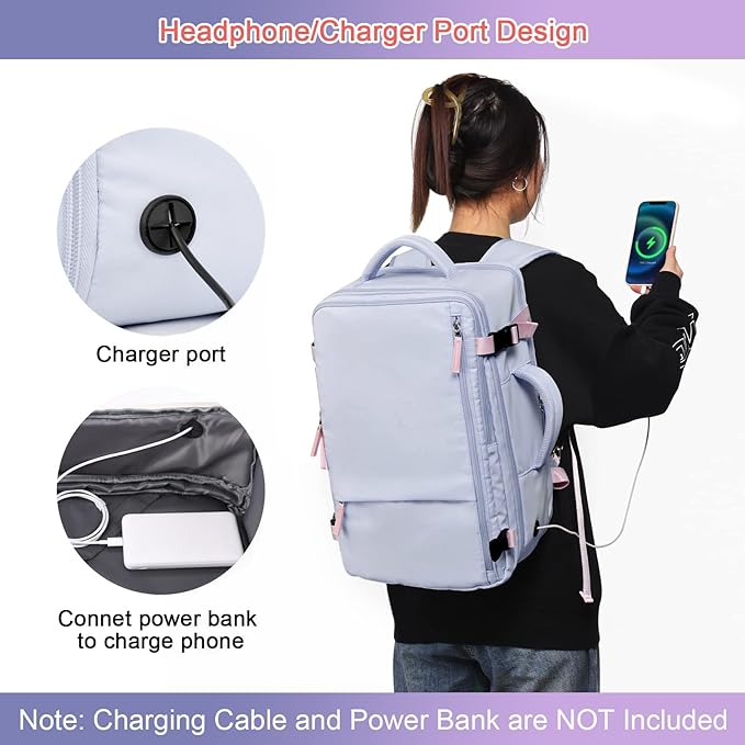 Sinaliy Carry on Backpack, Waterproof 17 Inch Laptop Backpack - Image 8