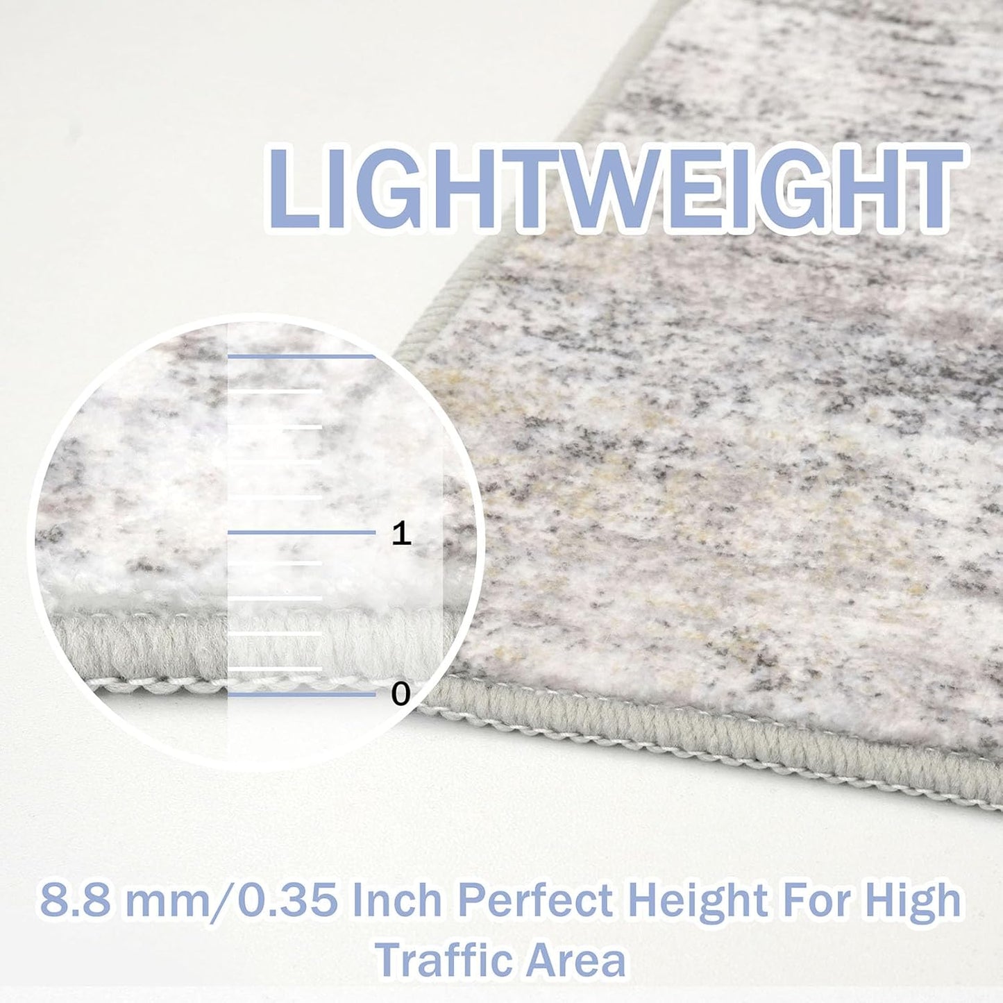IOHOUZE Abstract Runner Rug 3x12 Ft Washable Runners for Hallways, Non Slip Kitchen Runner Printed Faux Wool Entryway Runner Indoor, Modern Abstract Floor Carpet for Hall Kitchen, Grey Beige