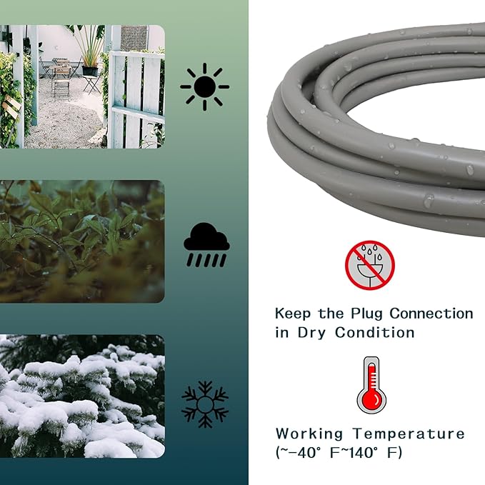 Indoor Outdoor Extension Cord 15 FT, 16/3 SJTW Weatherproof Grey Electrical - Image 5