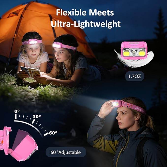 LHKNL Headlamp Rechargeable, Lumen Super Bright Motion Sensor Head Lamp - Image 5
