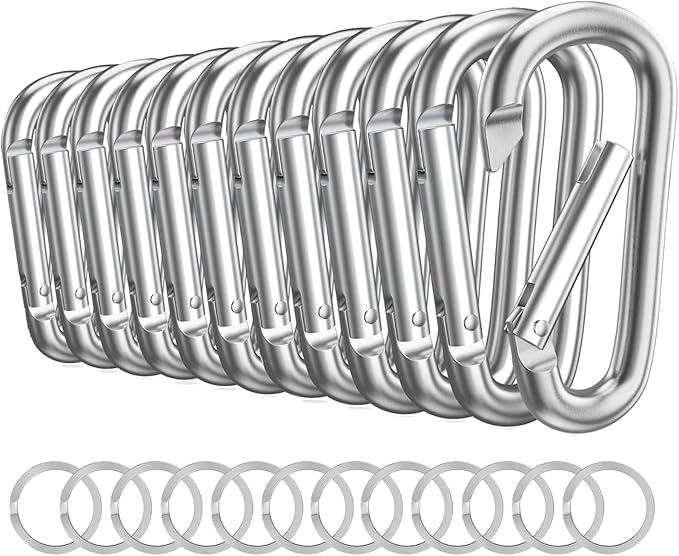 Carabiner Keychain Clip -3" Aluminum Carabiner D Ring, Caribeener Clips by LINGXINXIN