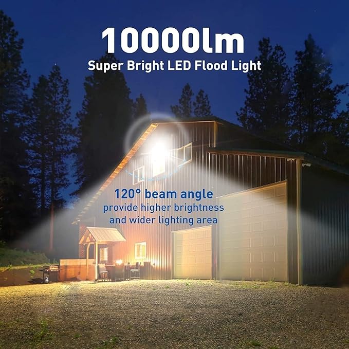 2Pack LED Flood Light Outdoor, 250W LED Work Light 26500lmwith 6FT US Plug - Image 3