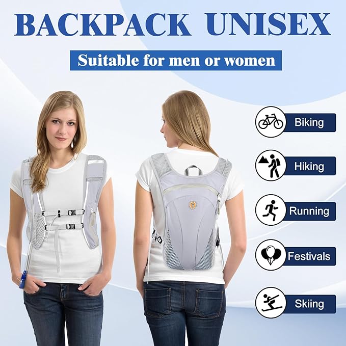 Hydration Backpack with 2L Water Bladder Bag, Lightweight and Breathable - Image 7