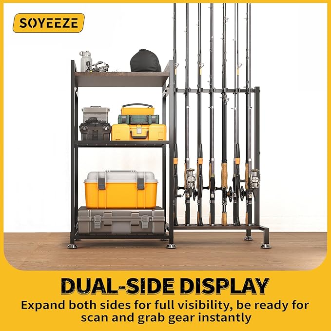 SOYEEZE Fishing Rod Holder for 14 Rods, Ground Stand Fishing Pole Holders for - Image 5