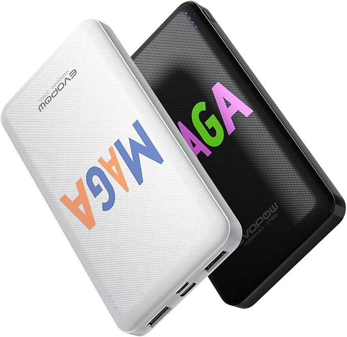 2-Pack 10000mAh Portable Charger Power Bank, Ultra Slim Battery Pack, 15W USB-C by EVOPOW