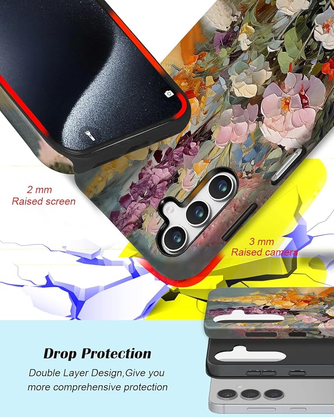 Compatible for Samsung Galaxy S25 5G Case, Dual Layer Heavy Duty 2 in 1 - Image 3