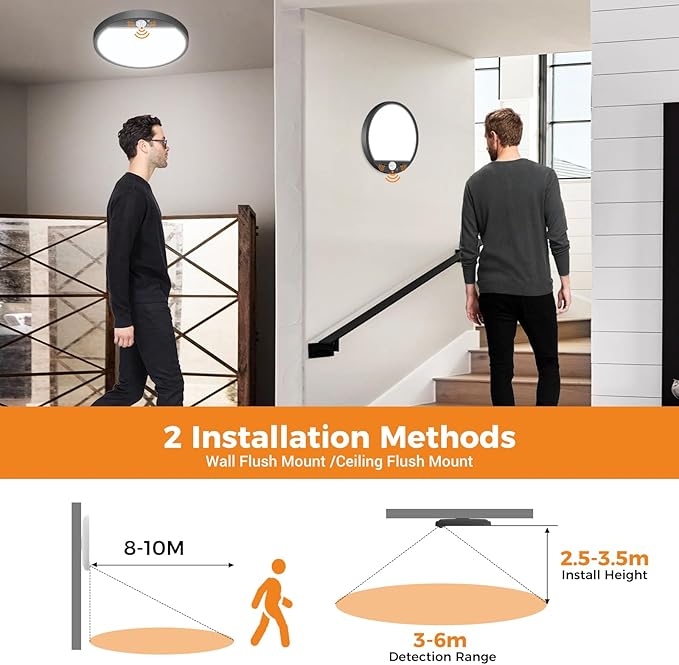 slochi 4Pack Motion Sensor Light Indoor Wired, 8.7 Inch 3000K/4000K/6500K - Image 5