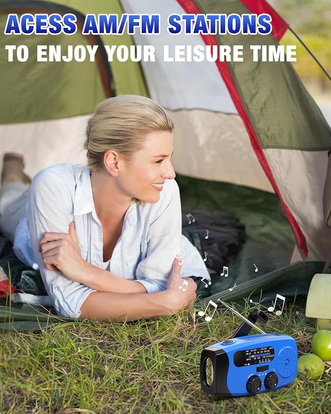 Emergency Hand Crank Radio Emgykit - 2000mAh/7400mWh AM/FM/NOAA Solar Hand - Image 5