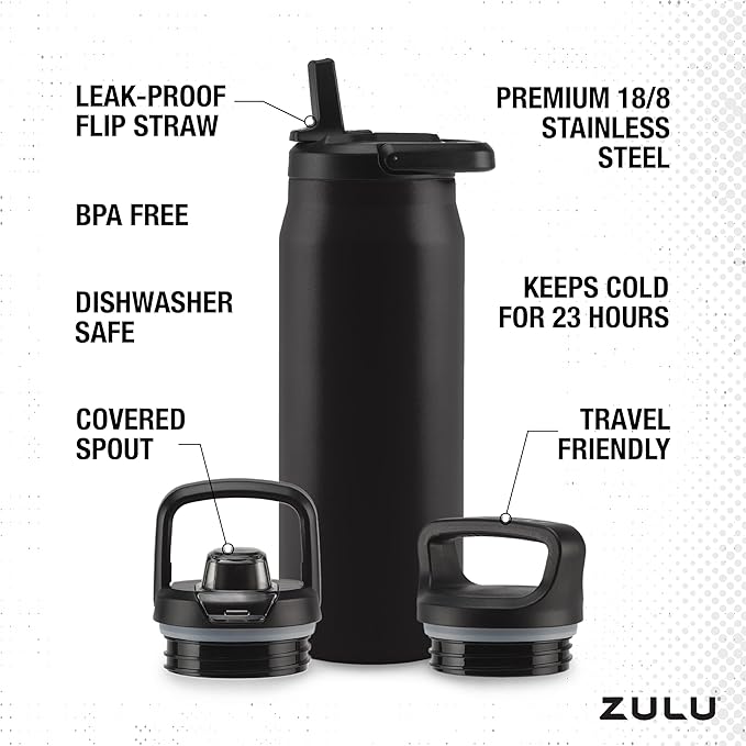 ZULU Base 32oz Stainless Steel Water Bottle - Image 4