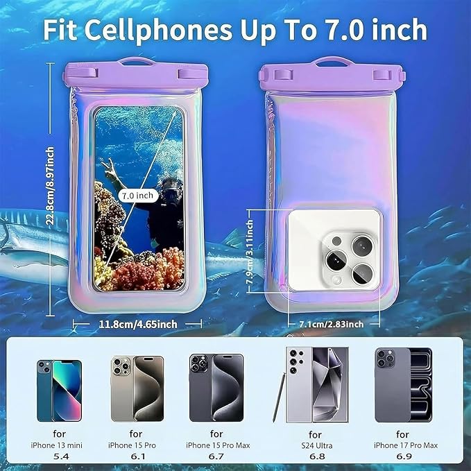 2 Pack Foweroty Floatable Waterproof Phone Pouch Case - Image 3
