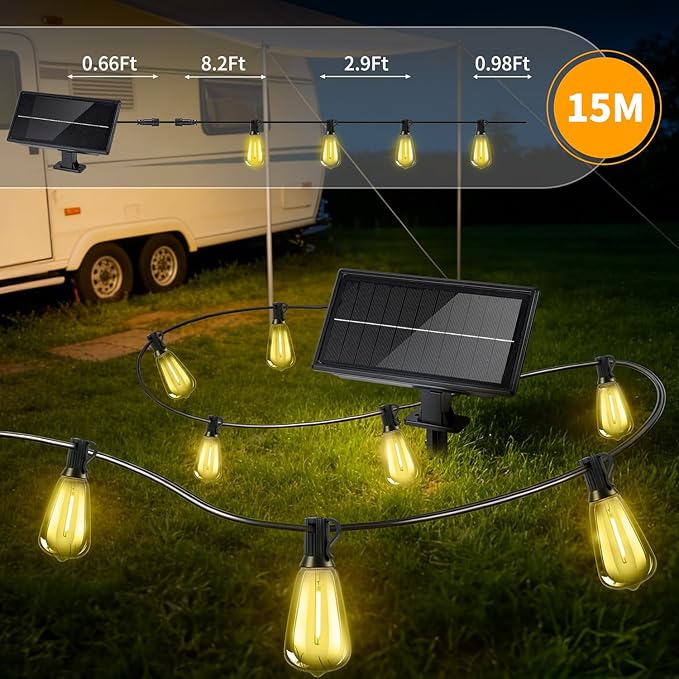 Outdoor Solar String Lights Waterproof: ST38 50ft Shatterproof Patio Lights - Image 5