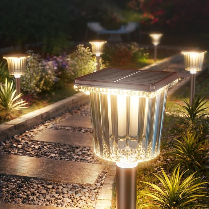 Super Bright Solar Outdoor Lights Waterproof Pathway Powered 4-Pack, Adjustable by Professionalproductionofsolarlightsoutdoor%EF%BC%9A%EF%BC%89
