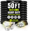 50ft Outdoor/Indoor Extension Cord 3-Outlet 12/3 Gauge Extra Heavy Duty 3 Prong by LifeSupplyUSA