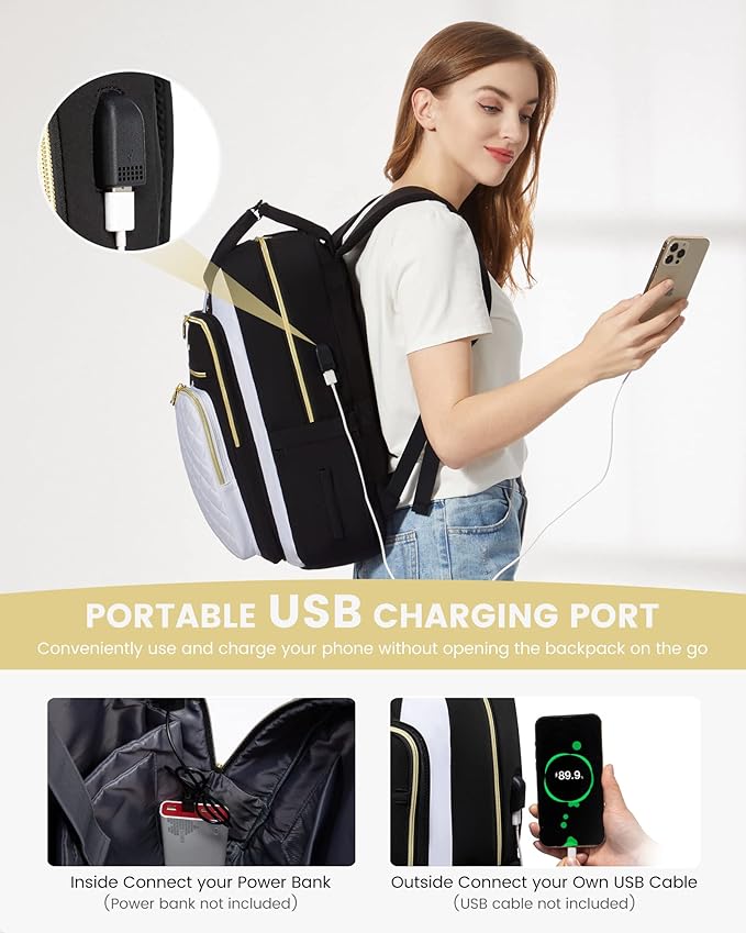 LOVEVOOK Laptop Backpack for Women, Lightweight Casual Daypacks, 15.6in Laptop - Image 4