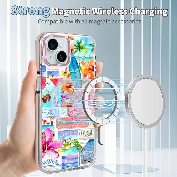 Case for iPhone 15, Coastal Beach Cover Coquette Collage Phone Case Design，for - Image 4