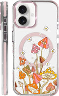 Case for iPhone 16, Retro Mushroom Sunflower Phone Case Design，for Women Girls by Toulas