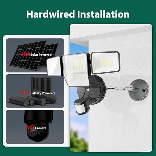 70W 7000LM Security Lights Outdoor, 4-Head LED Motion Sensor Flood Light - Image 2