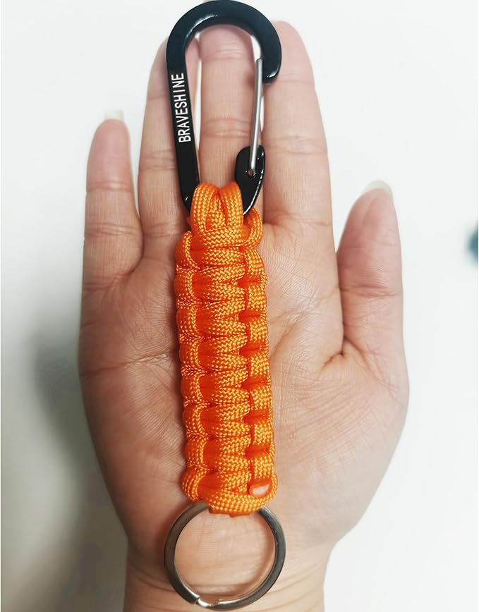BRAVESHINE Paracord Keychain Carabiner Clip, D Ring Lanyard Hanger Stroller Hook - Image 7