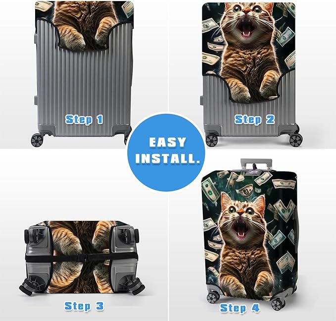 Luggage Cover Protector for 22-24 Inch Suitcases, TSA Approved Elastic Travel - Image 6