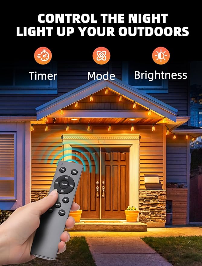 Outdoor Patio String Lights: 50Ft 15M Outside Waterproof Light - Image 2