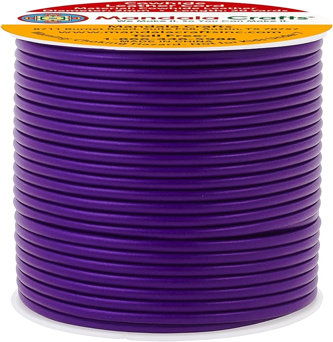 Mandala Crafts Round Genuine Purple Leather Cord - Image 2