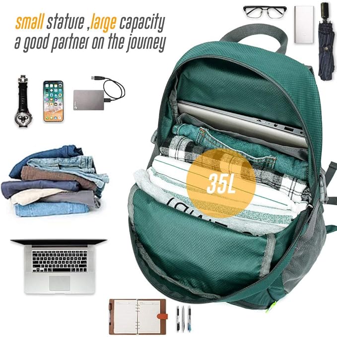 35L Lightweight Packable Backpack Waterproof Durable Hiking Travel Backpack - Image 7